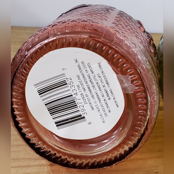 2 Decorative Glass Bottles Green Red Embossed Grapes and Leaves 12" X 3" - Picture 6 of 8